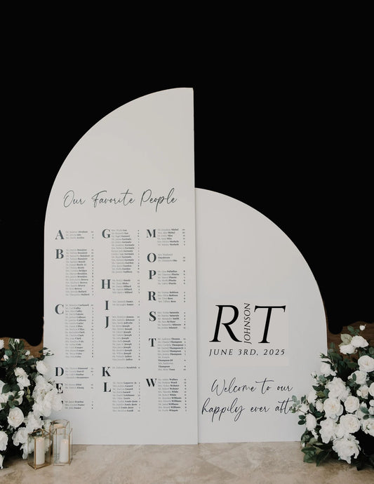 2 BOARD WEDDING SEATING CHART