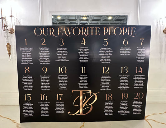 Freestanding Wedding Seating Chart